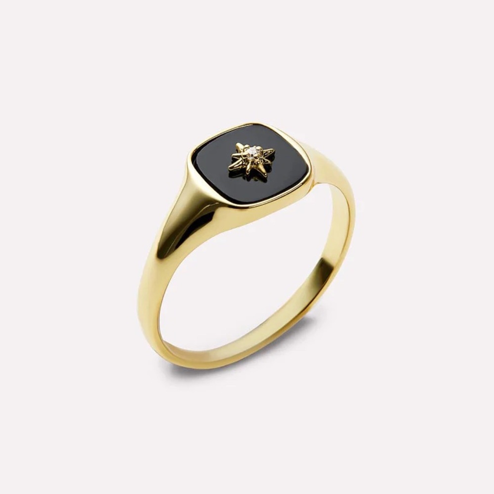 Gold and Black Starburst Ring